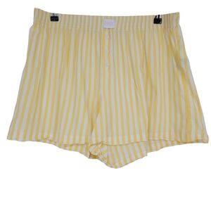 Old Navy Pajama Sleep Boxer Shorts Yellow Stripe Pull On Stretch High Rise Large